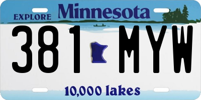 MN license plate 381MYW