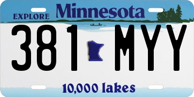 MN license plate 381MYY