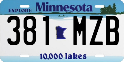 MN license plate 381MZB