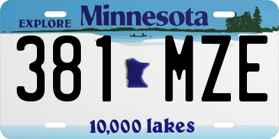 MN license plate 381MZE