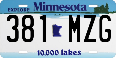 MN license plate 381MZG