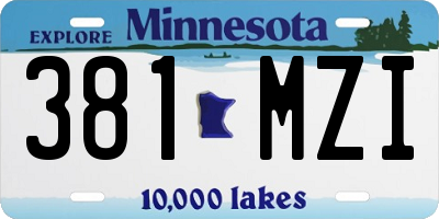 MN license plate 381MZI