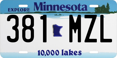MN license plate 381MZL
