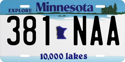 MN license plate 381NAA