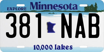 MN license plate 381NAB