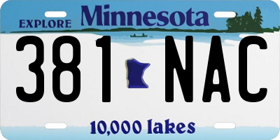 MN license plate 381NAC