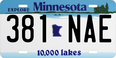 MN license plate 381NAE