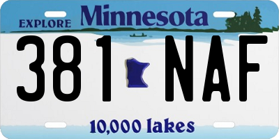 MN license plate 381NAF