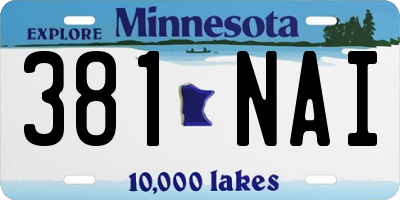 MN license plate 381NAI