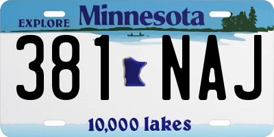 MN license plate 381NAJ