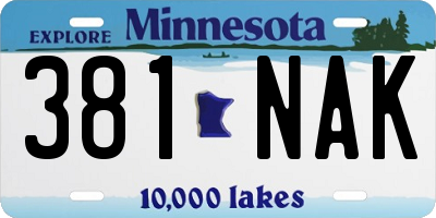 MN license plate 381NAK