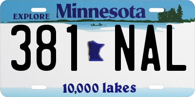 MN license plate 381NAL