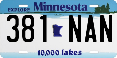 MN license plate 381NAN