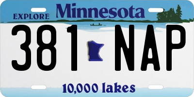 MN license plate 381NAP