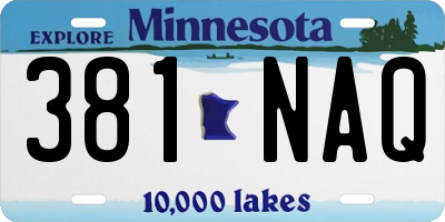 MN license plate 381NAQ