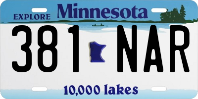 MN license plate 381NAR