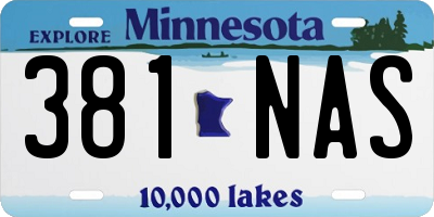 MN license plate 381NAS