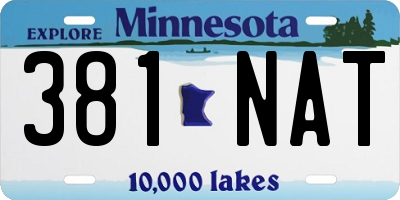 MN license plate 381NAT
