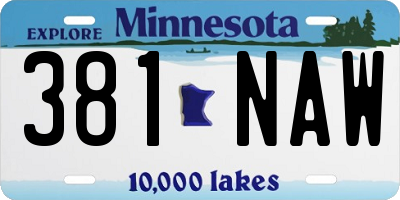 MN license plate 381NAW