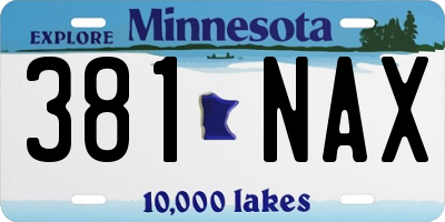 MN license plate 381NAX