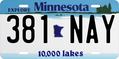 MN license plate 381NAY