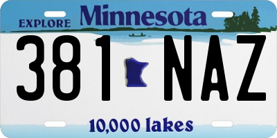 MN license plate 381NAZ