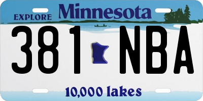 MN license plate 381NBA