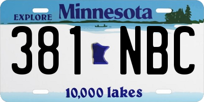 MN license plate 381NBC