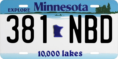MN license plate 381NBD