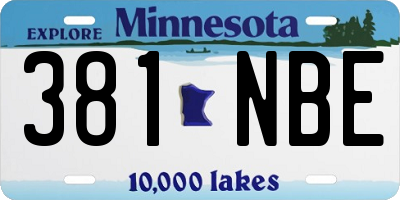MN license plate 381NBE