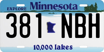 MN license plate 381NBH