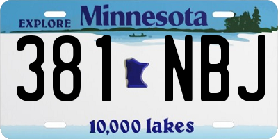 MN license plate 381NBJ