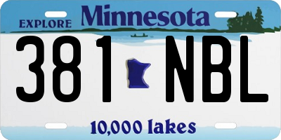 MN license plate 381NBL