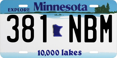 MN license plate 381NBM