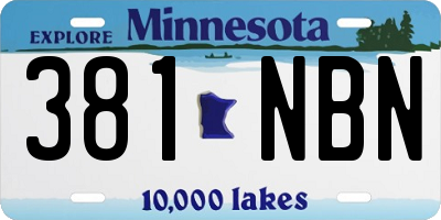 MN license plate 381NBN
