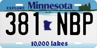 MN license plate 381NBP