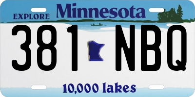 MN license plate 381NBQ