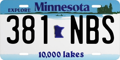MN license plate 381NBS