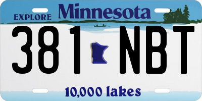 MN license plate 381NBT