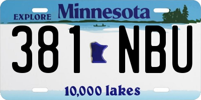 MN license plate 381NBU