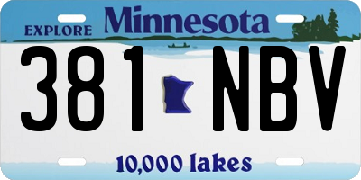 MN license plate 381NBV