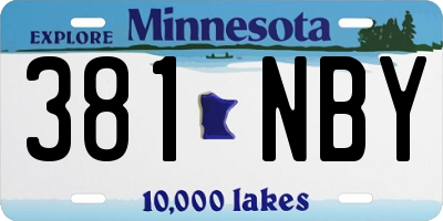 MN license plate 381NBY
