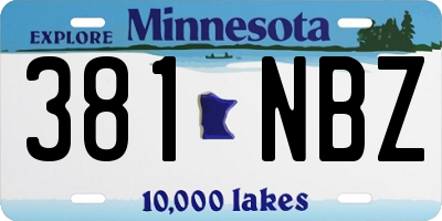 MN license plate 381NBZ