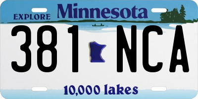 MN license plate 381NCA