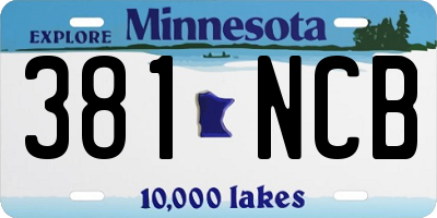 MN license plate 381NCB
