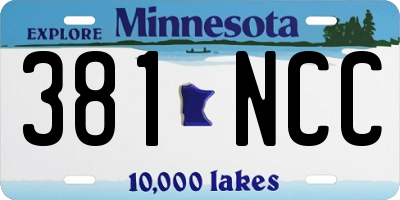 MN license plate 381NCC