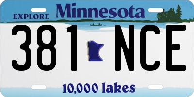MN license plate 381NCE