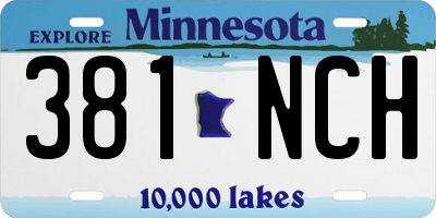 MN license plate 381NCH