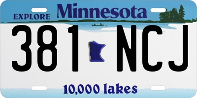 MN license plate 381NCJ