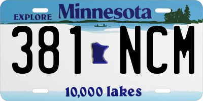MN license plate 381NCM
